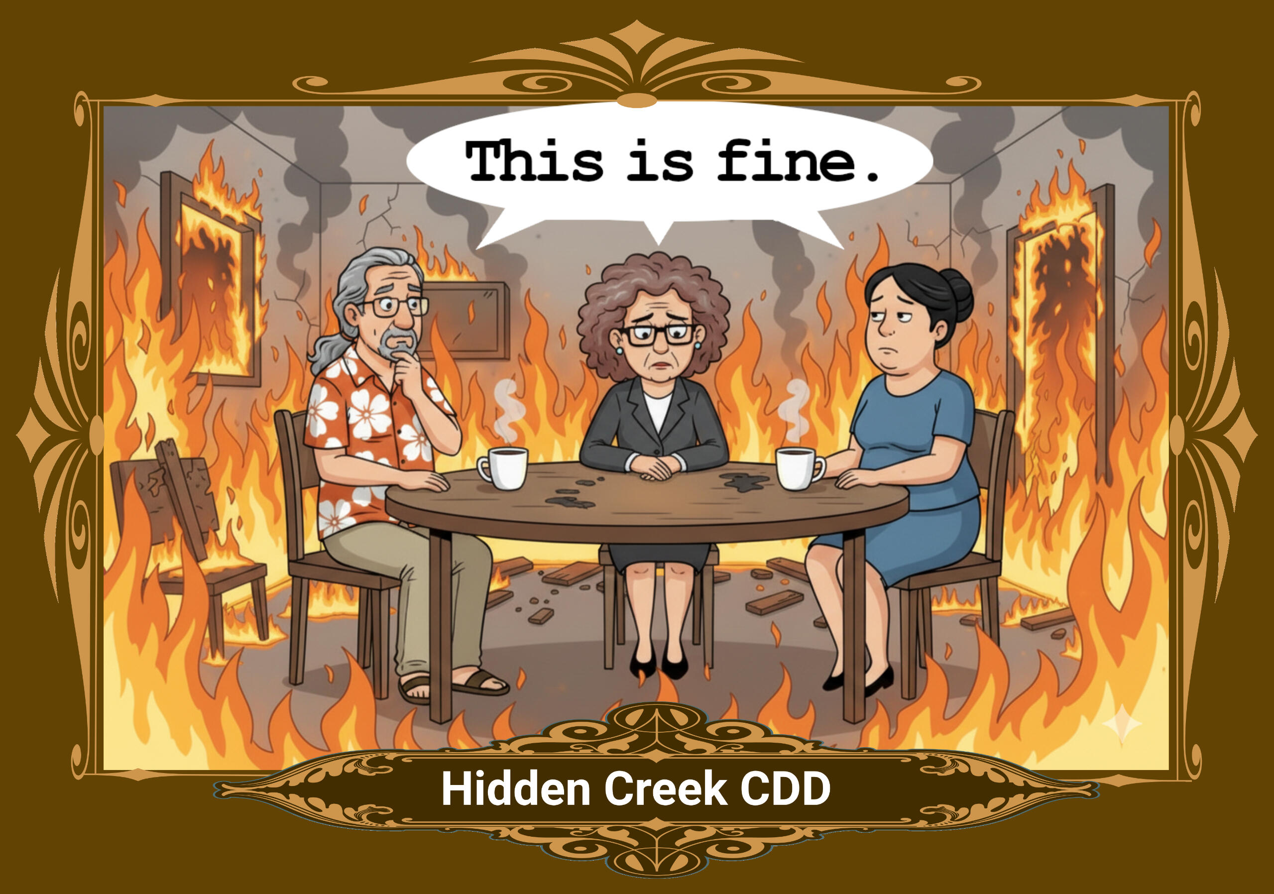 Metro Development Group Hidden Creek This is Fine meme